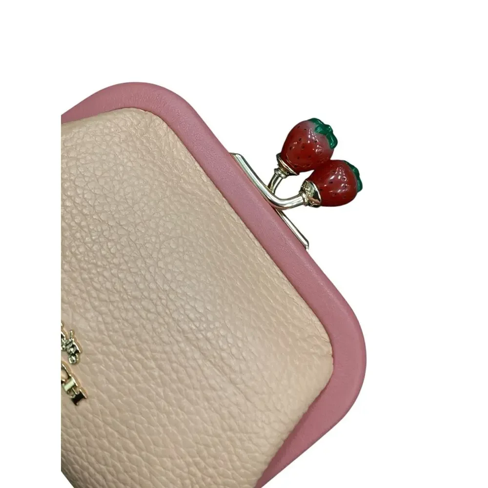 RARE Nora Kisslock Coach Strawberry Wallet